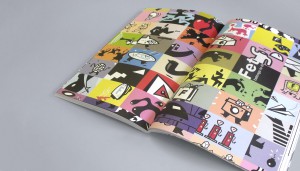 Book design, Fetchaset spread of Russell Walkers scribble book.