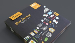 Brochure cover design for University Campus Suffolk.