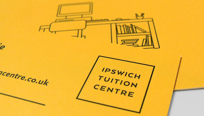 Business card design and print for Ipswich Tuition Centre in Ipswich, Suffolk.