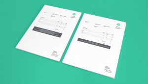 Invoice and receipt design for Three&me graphic design agency in Ipswich, Suffolk.
