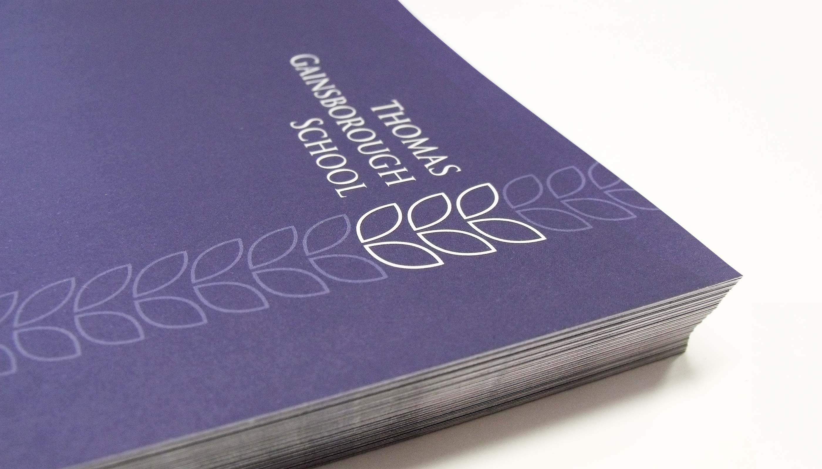 School prospectus design created for Thomas Gainsborough School in Sudbury, Suffolk.