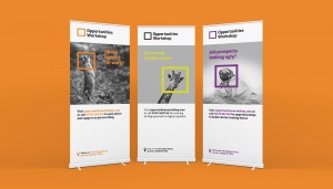 Roller banner design and print for Opportunities Workshop in Ipswich, Suffolk.