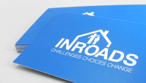 Business card design and print for Inroads Essex in Hadleigh, Essex.