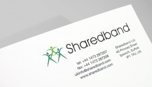 Letterhead design and print for Sharedband in Ipswich, Suffolk.