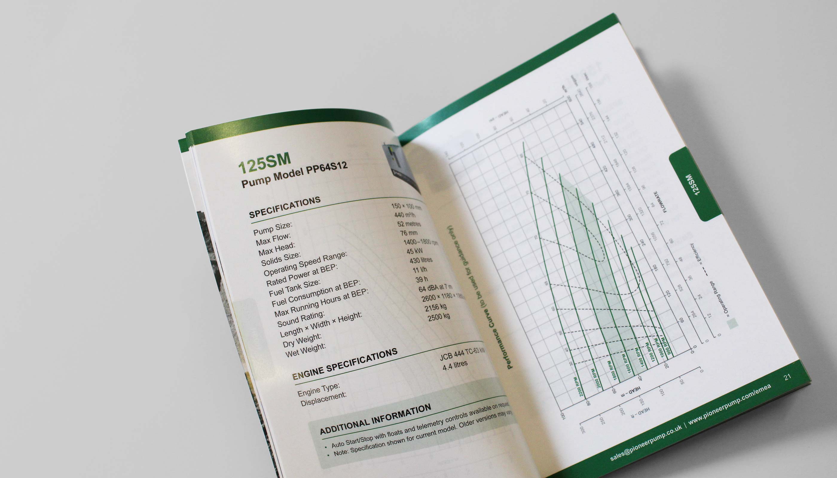 Product handbook design and print for Pioneer Pump in Suffolk, UK.