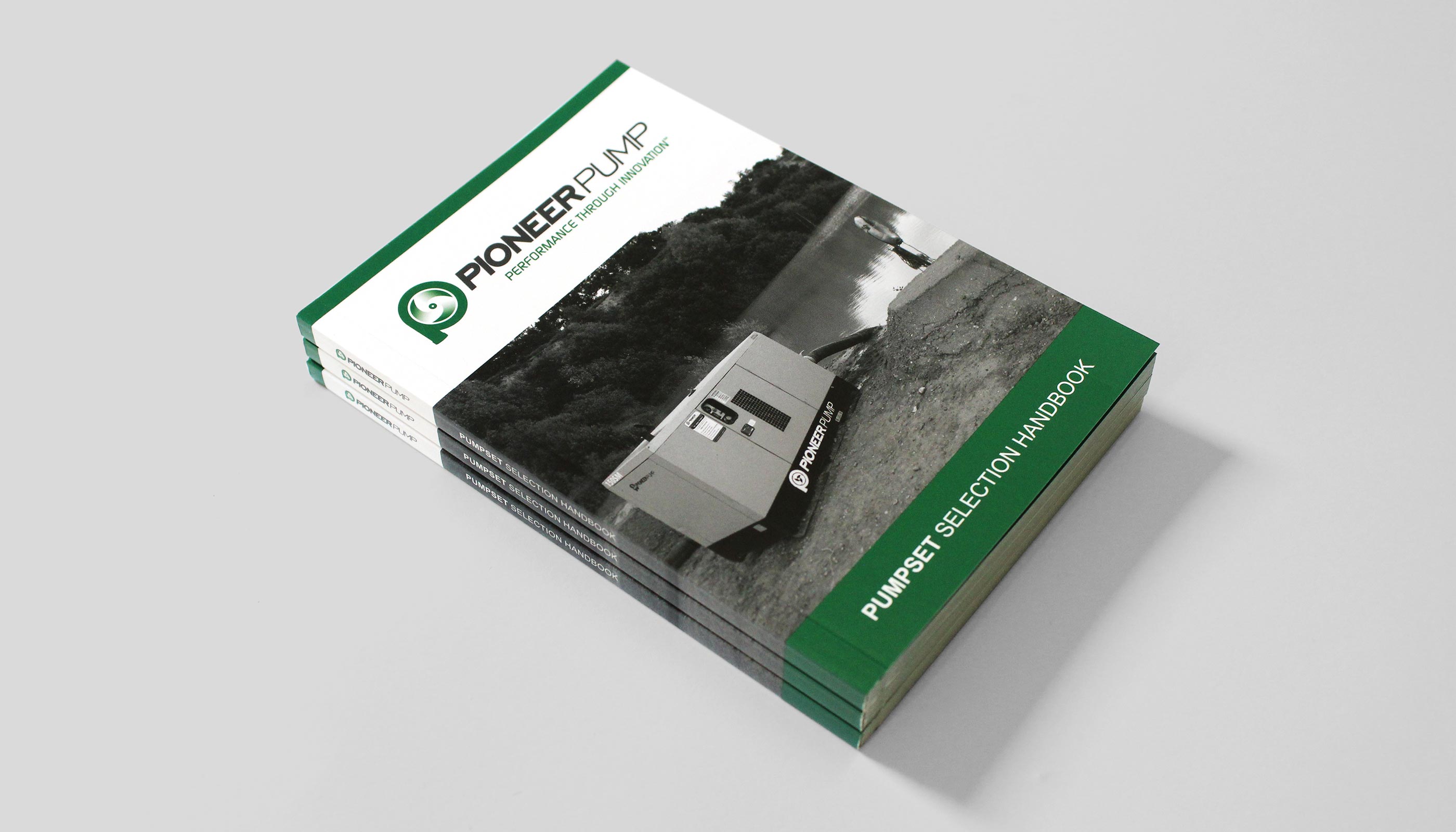 Product handbook front cover for Pioneer Pump in Suffolk, UK.