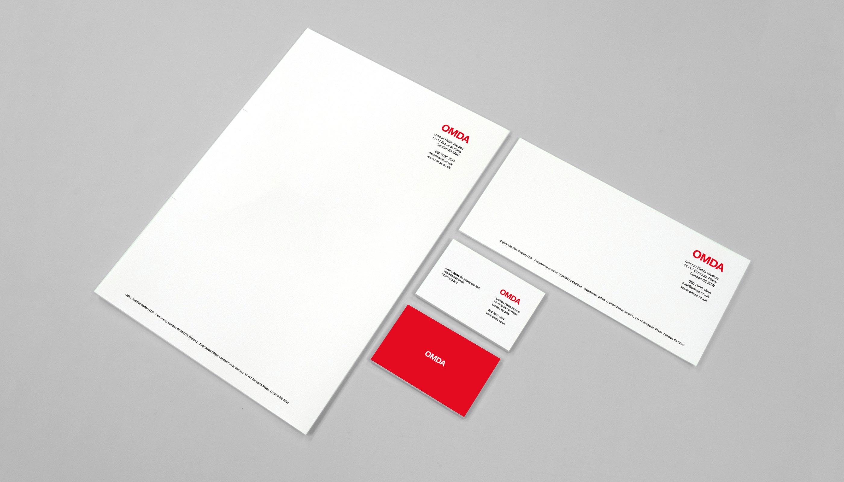 Stationery design for Ogilvy MacRae DeGory Architects, London.