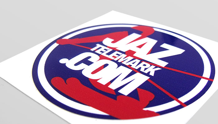 Custom sticker design for professional telemark skier Jasmin Taylor in Ipswich, Suffolk.