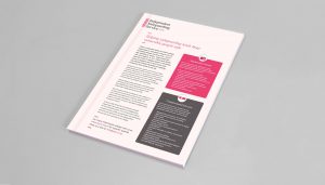 A4 information flyer design for Independent Safeguarding Service CIC, in London.